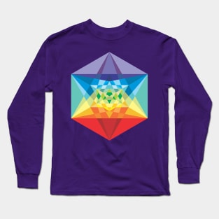 Hexagon with the Colors of the Chakras 5D Long Sleeve T-Shirt